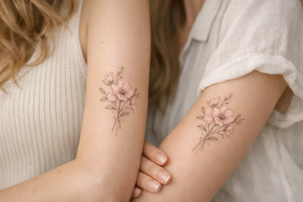 Matching Flower Tattoos