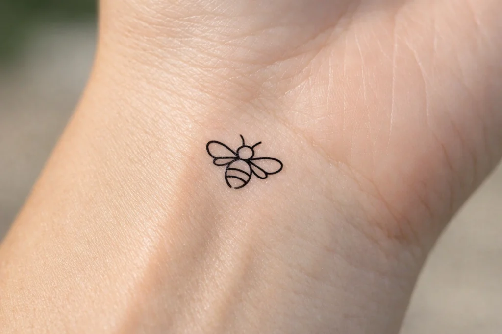 Minimalist Bee Tattoo