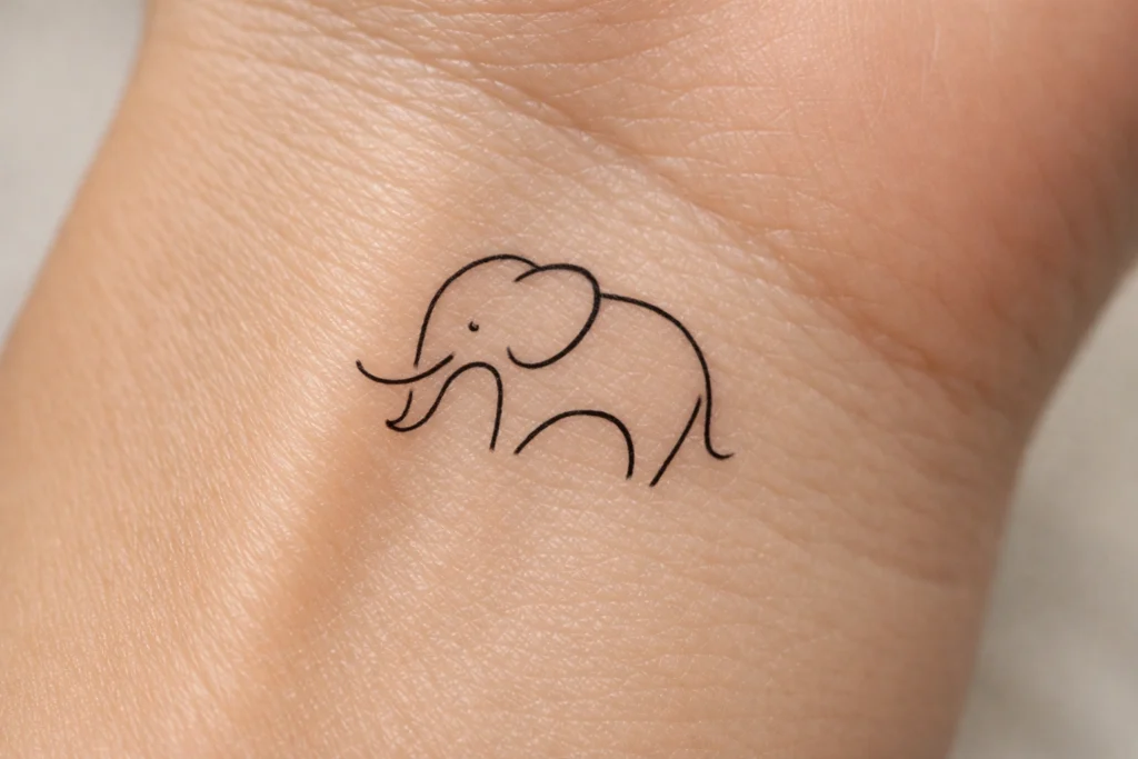 Minimalist Elephant Tattoo