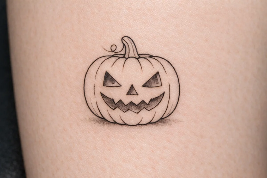 Minimalist Pumpkin Tattoo