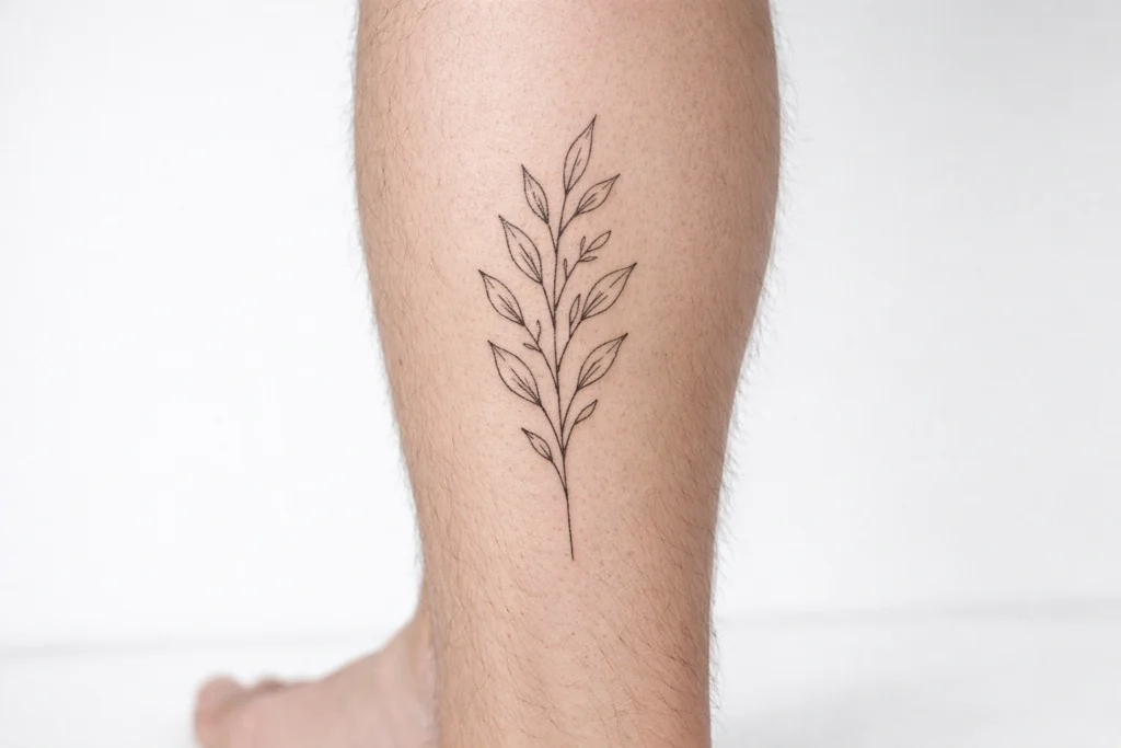 Minimalist and Fine Line Calf Tattoos