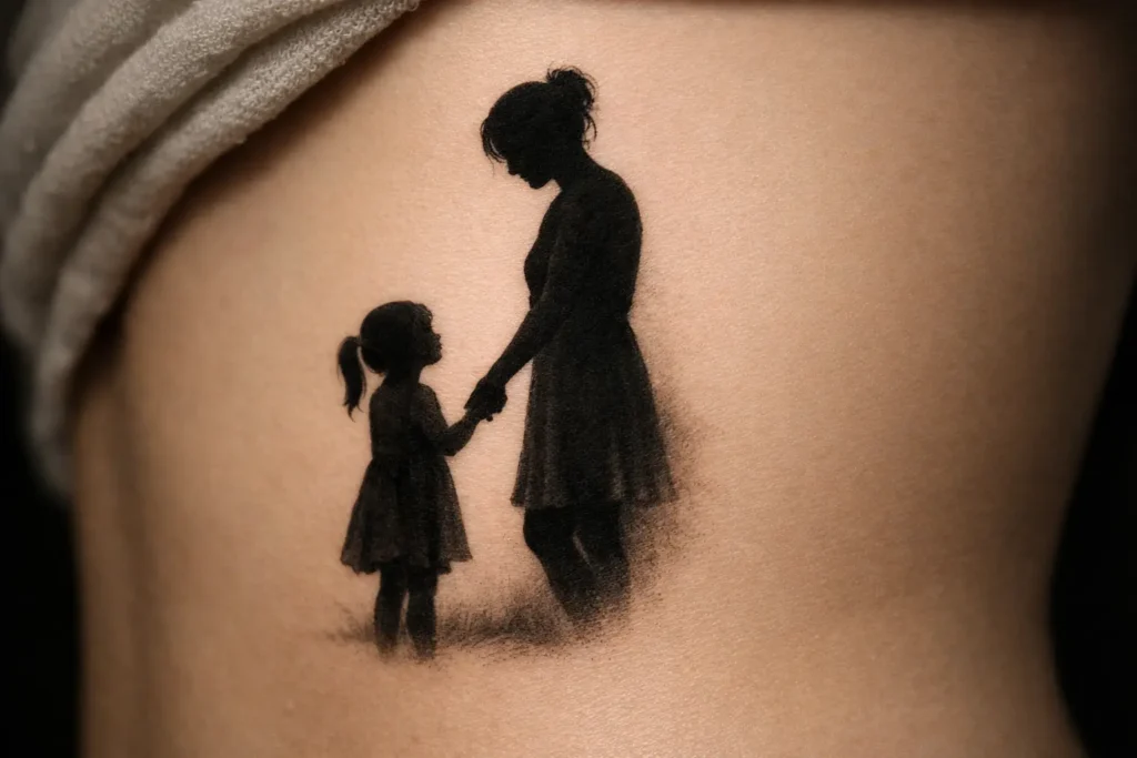 Mother and Daughter Silhouettes