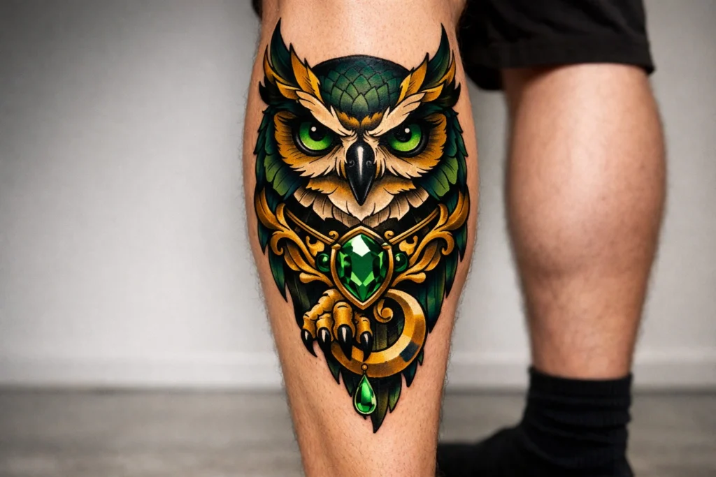 Neo-Traditional Calf Tattoos