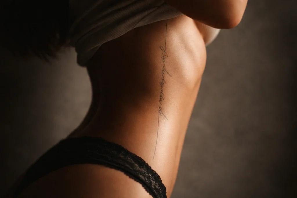 Ribcage Name Tattoo