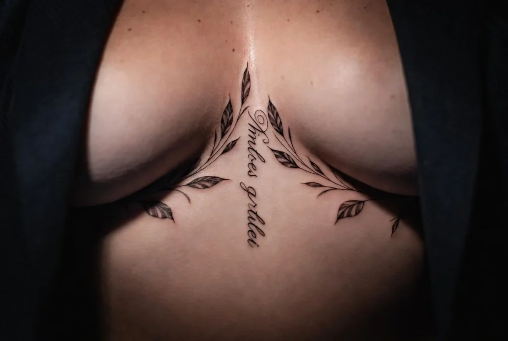 Sternum Name Tattoo