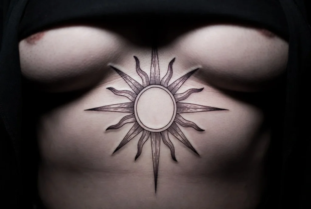 Sternum Sun Tattoo