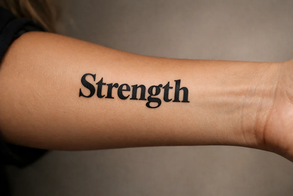 "Strength" — The Classic Empowerment Tattoo