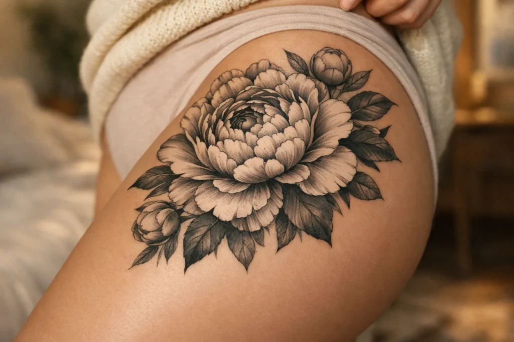 Thigh Flower Tattoo Placement