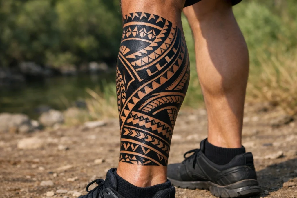 Tribal Calf Tattoos