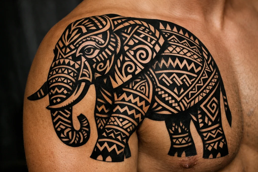 Tribal Elephant Tattoo
