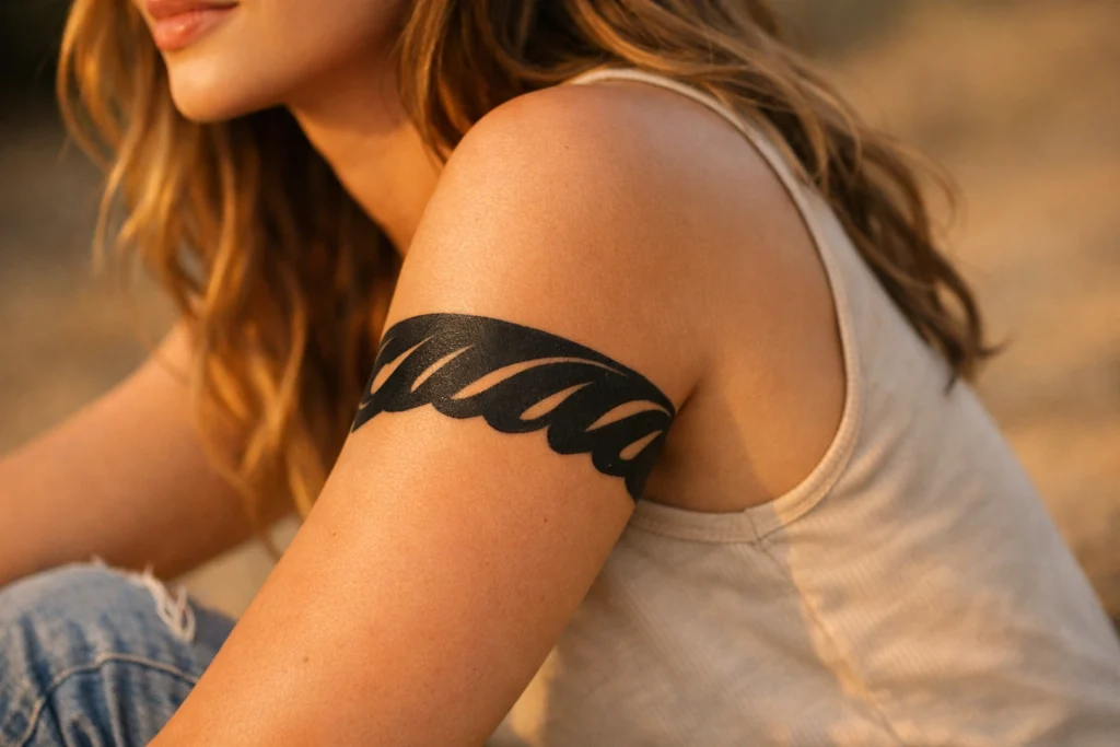 Upper Arm Name Tattoo