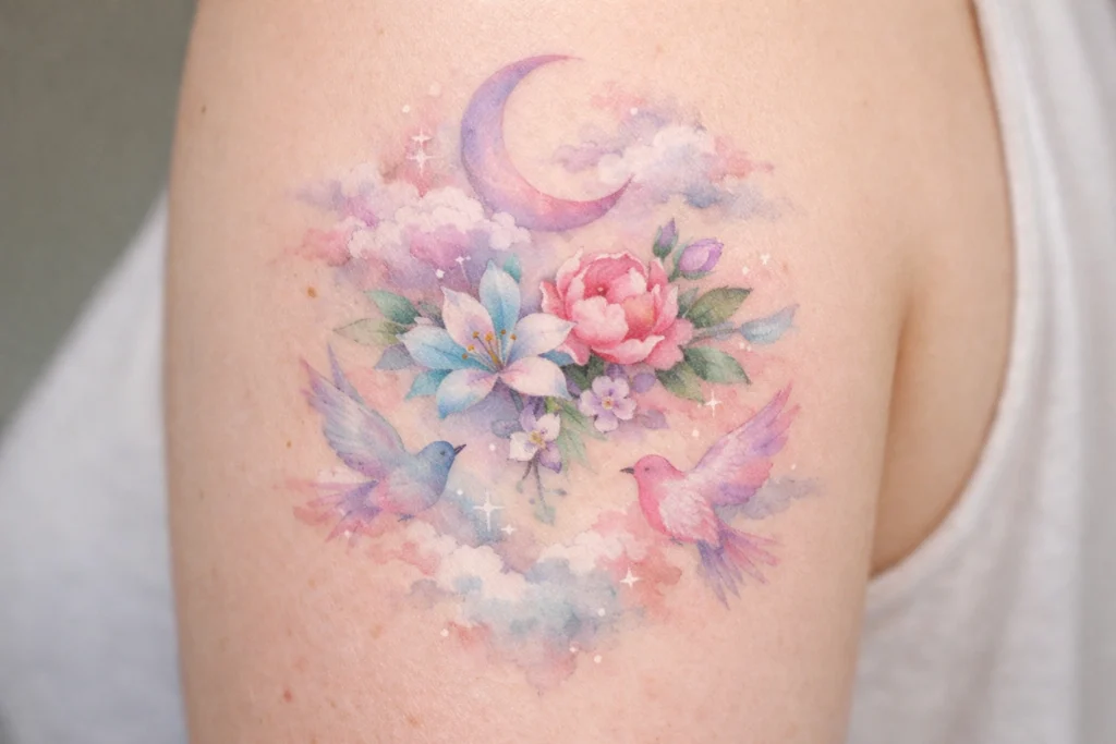 Watercolor Ethereal Tattoo