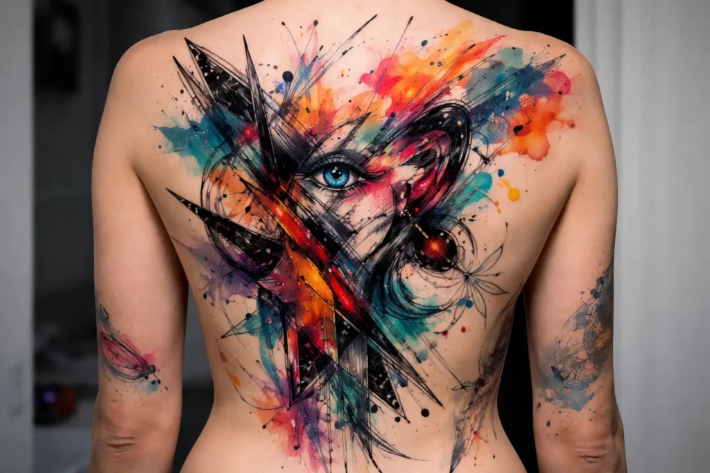Abstract Art Back Tattoo