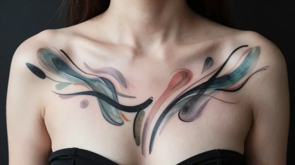 Abstract Art Chest Tattoos