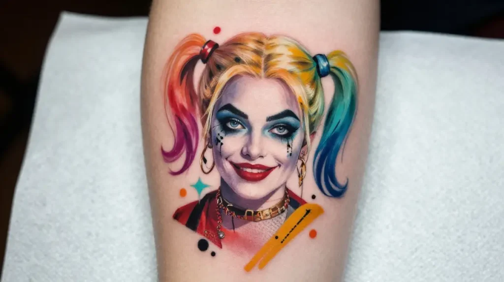 Abstract Harley Quinn Tattoo