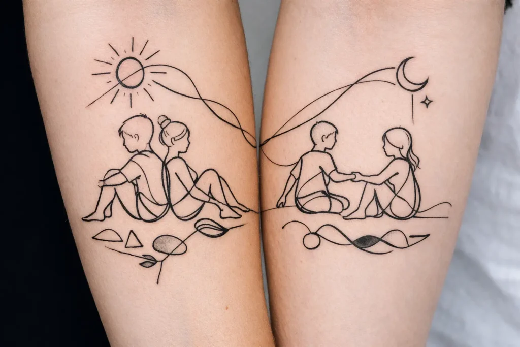 Abstract Line Art Tattoos