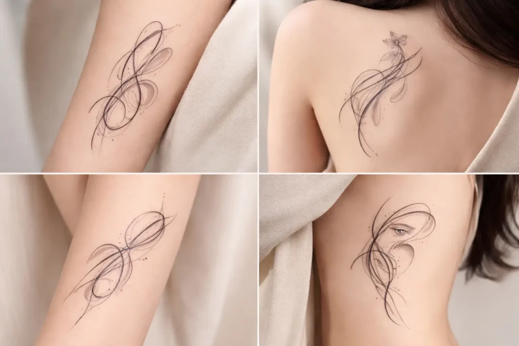 Abstract Line Art Tattoos