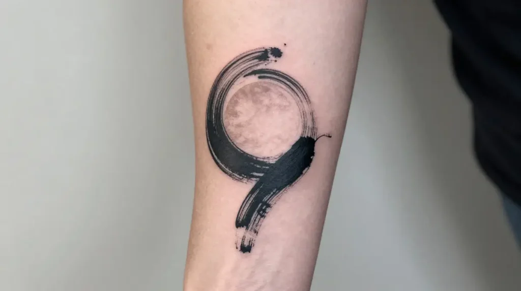 Abstract Sunrise Tattoo on the Forearm