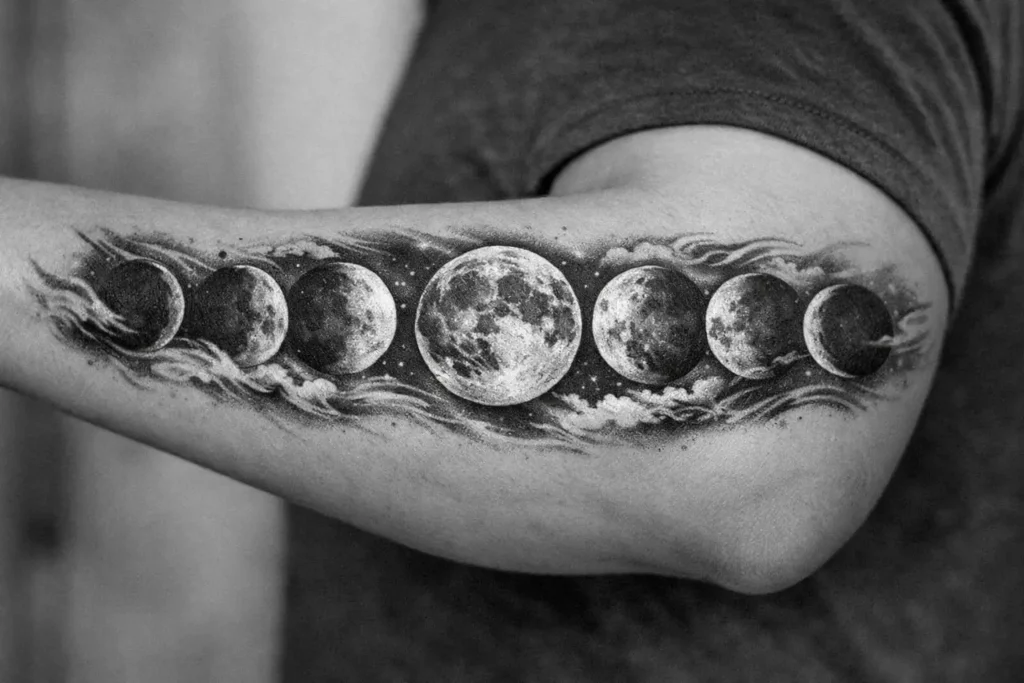 Arm Wrap Moon Phases Design