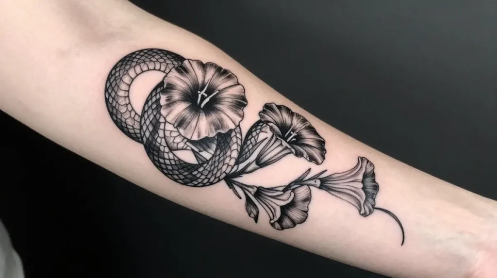 Aster Snake Wrap Tattoo