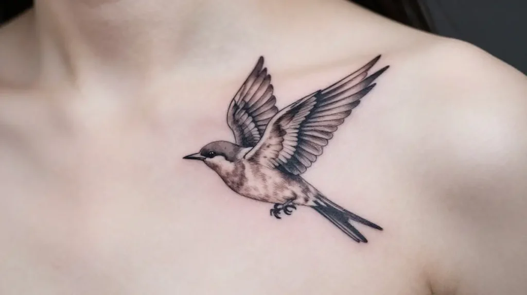 Bird in Flight Tattoo