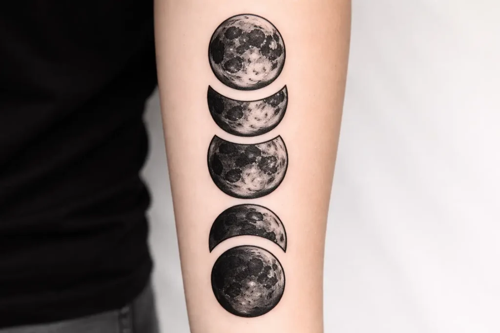 Black Ink Bold Moon Phases