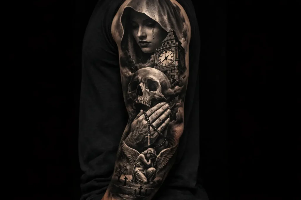 Black and Grey Realistic Sleeve