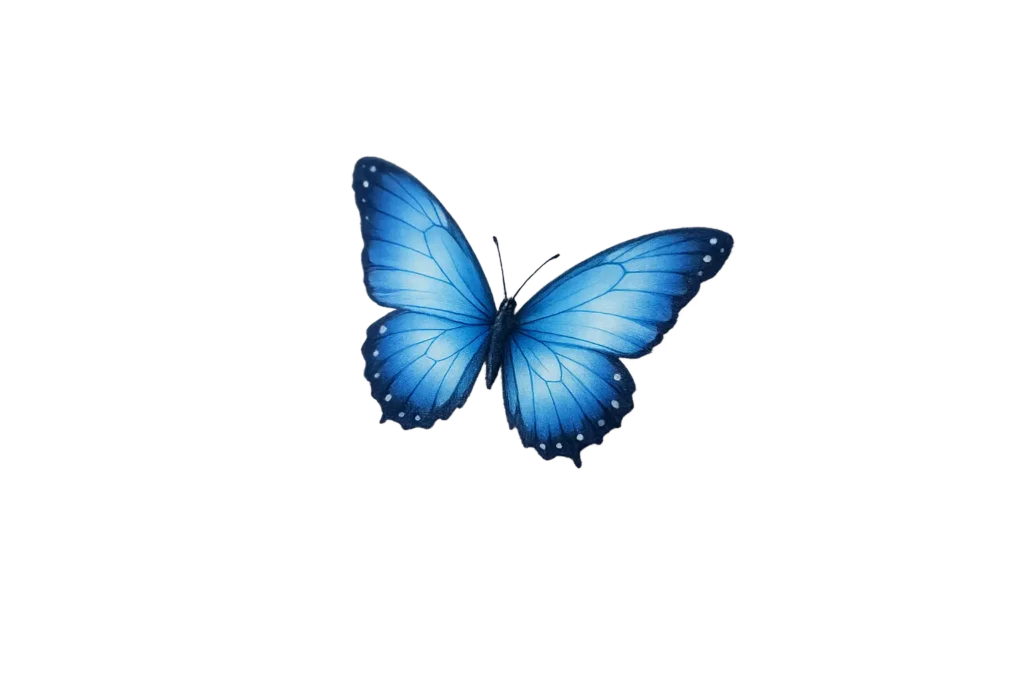 Blue Butterfly Tattoo Design