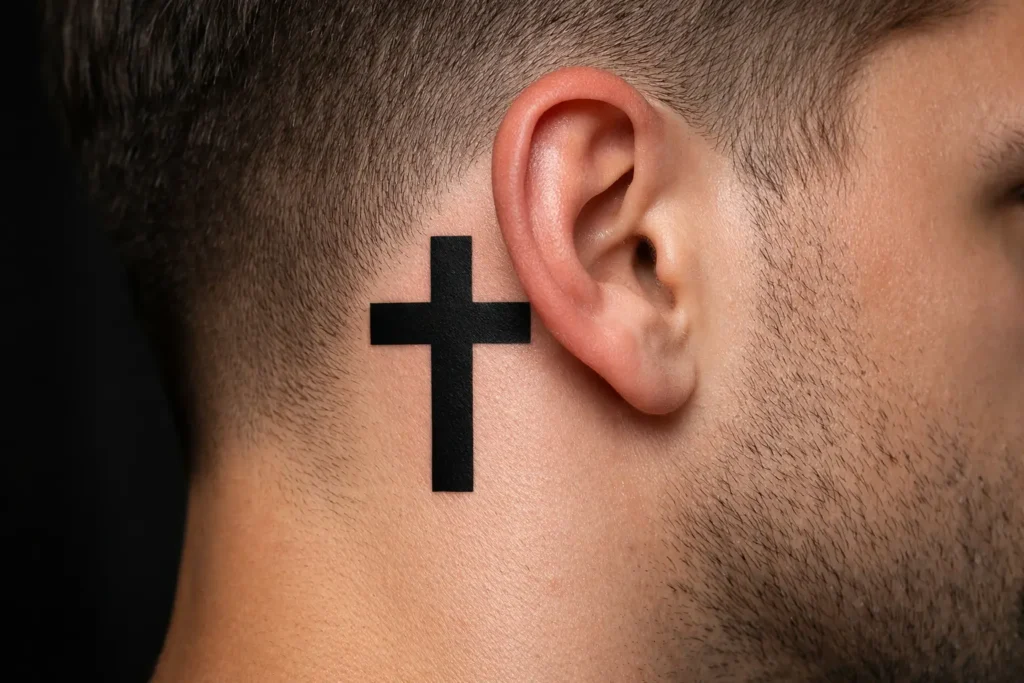 Bold Black Cross Tattoo