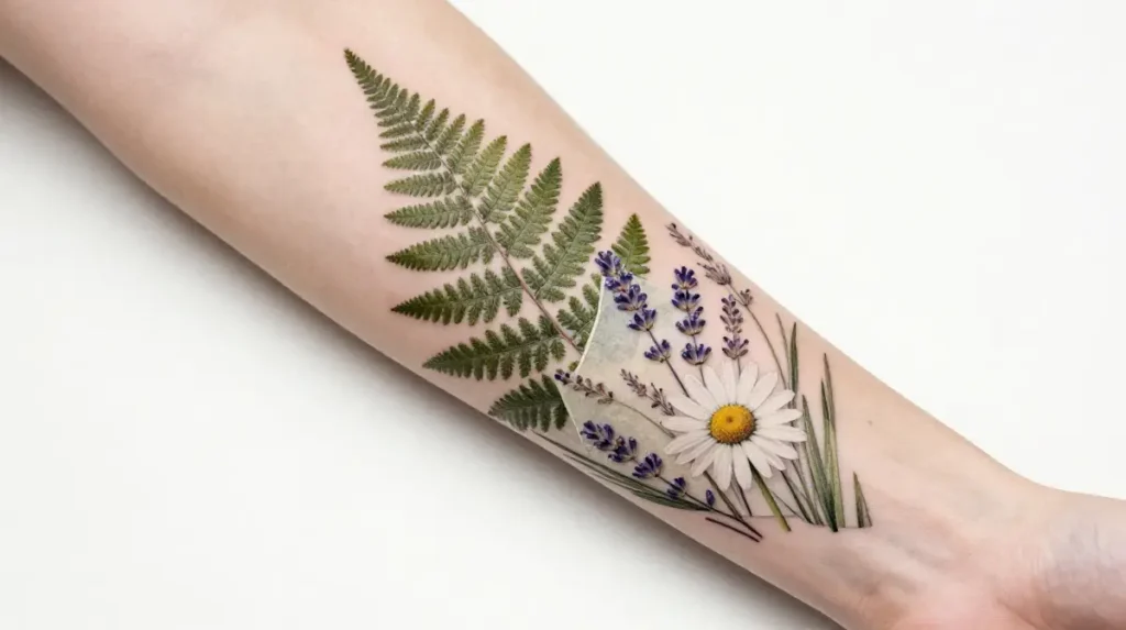 Botanical Collage Tattoo