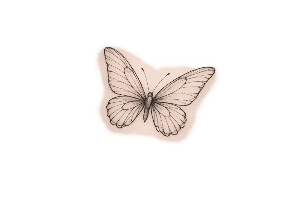 Butterfly Fine Line Tattoo