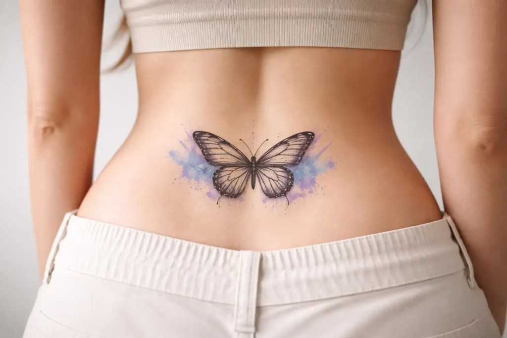 Butterfly Lower Back Tattoo