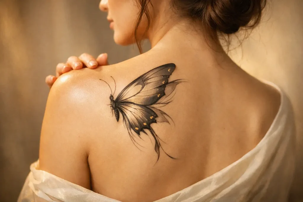 Butterfly Shoulder Tattoo Design