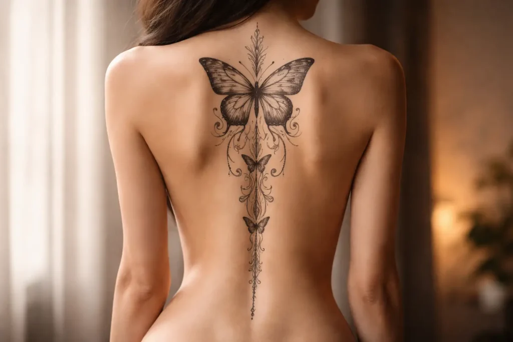 Butterfly Spine Tattoo