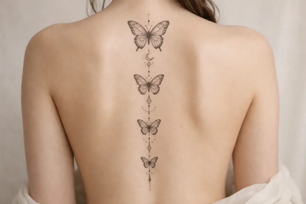 Butterfly Spine Tattoo Designs