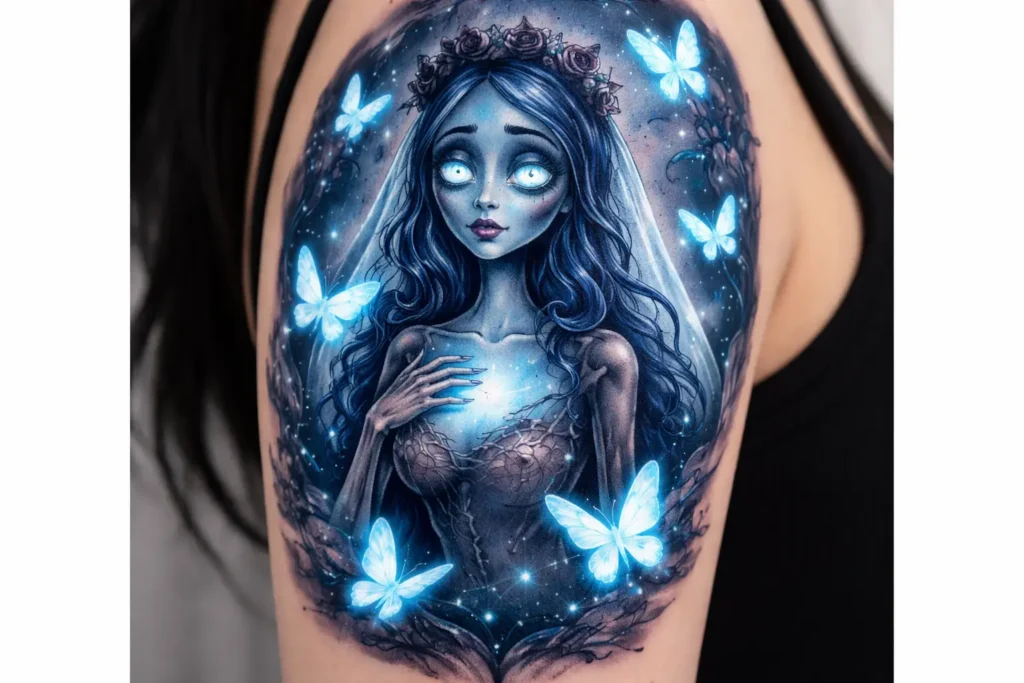 Butterfly and Corpse Bride Tattoo