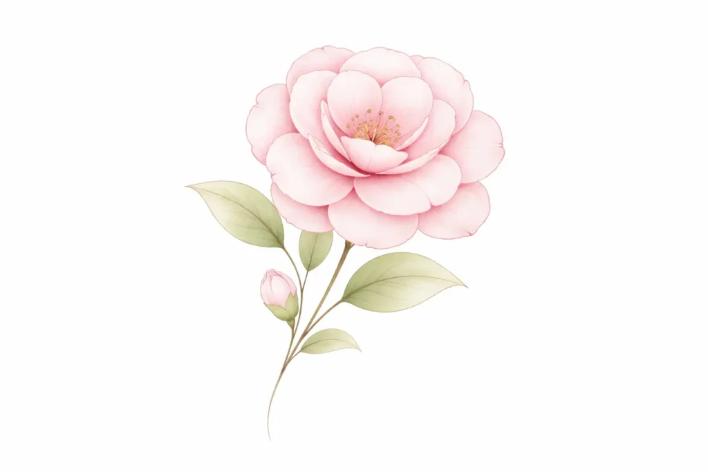 Camellia Flower Tattoo Design