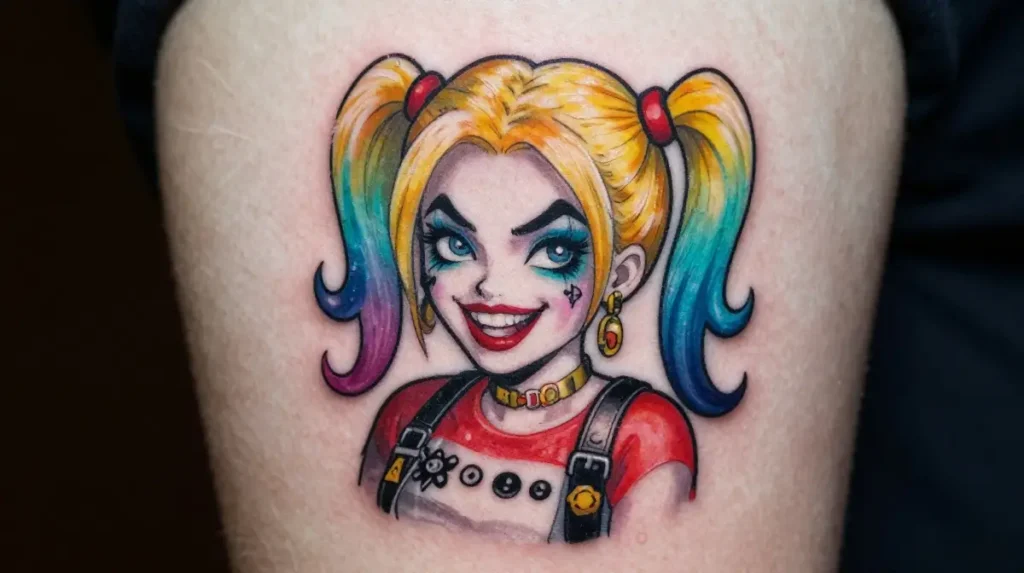 Cartoon Style Harley Quinn Tattoo