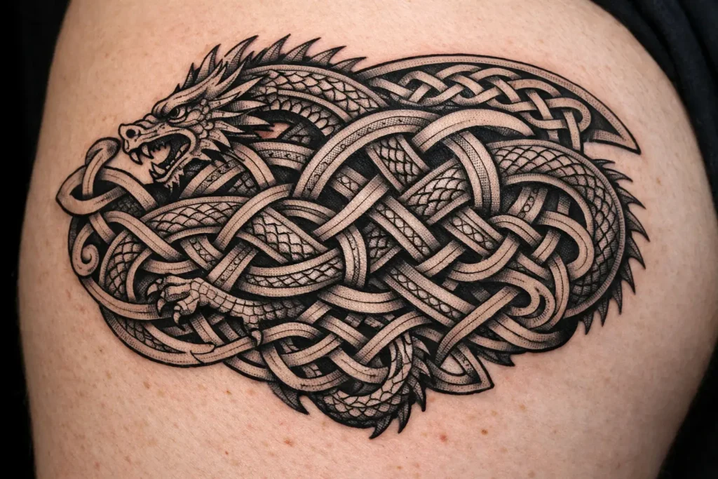 Celtic Dragon Knot Tattoo