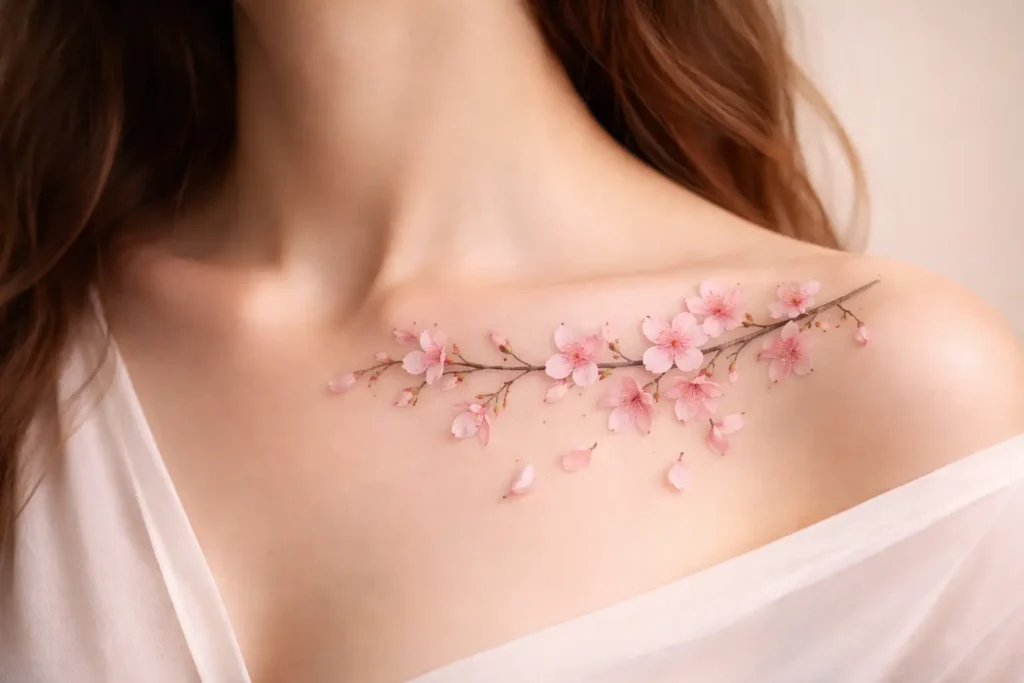 Cherry Blossom Tattoos That Capture Fleeting Beauty