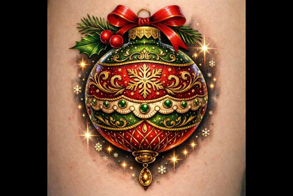 Christmas Ornament Tattoo Style