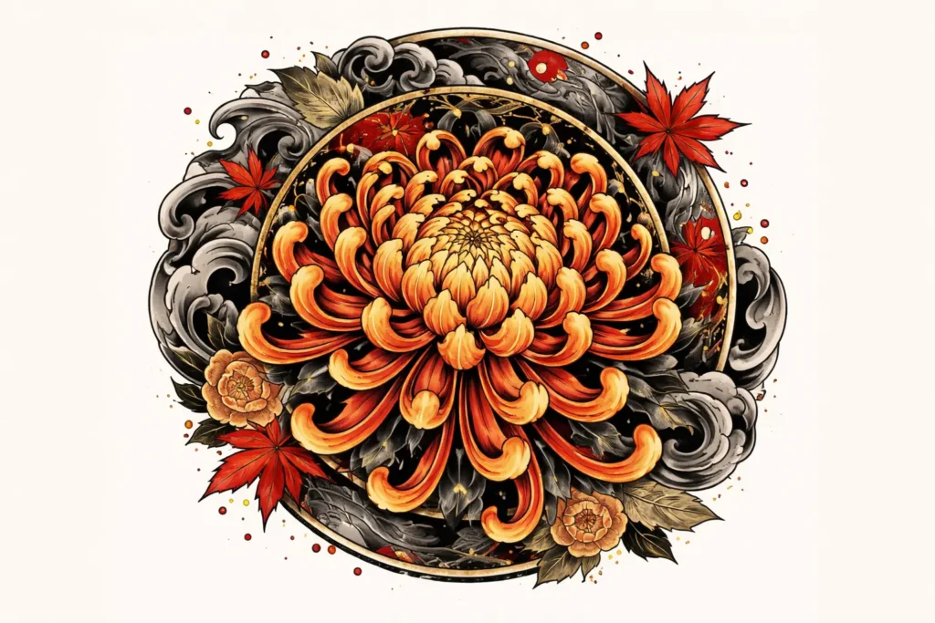 Chrysanthemum Tattoo Design