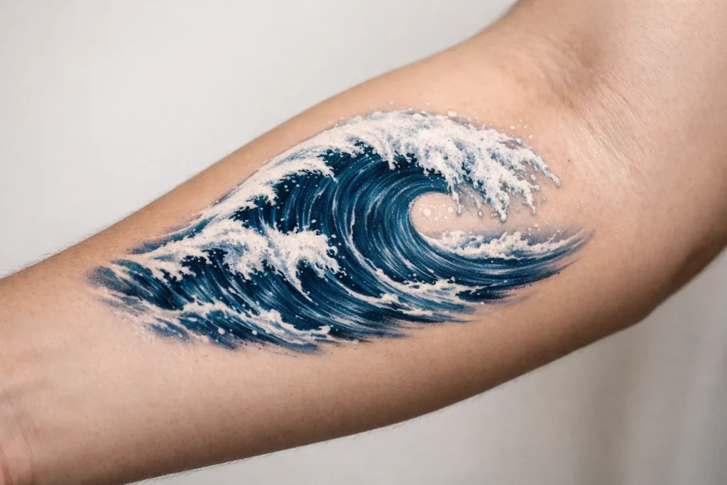 Classic Ocean Wave Tattoo