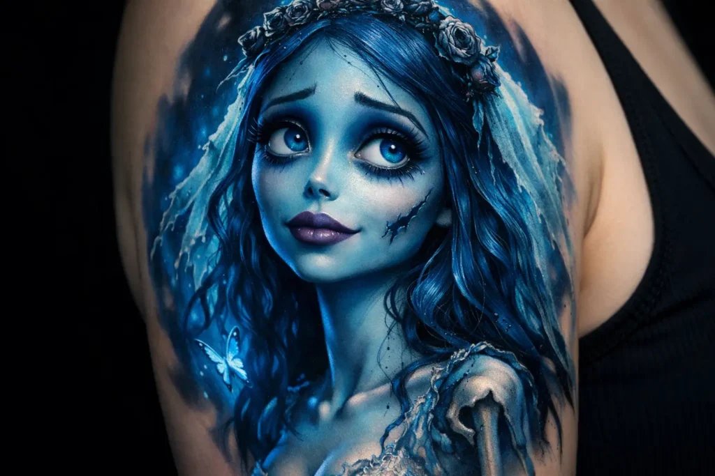 Colored Portrait with Blue Tones