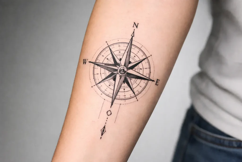 Compass Forearm Tattoo