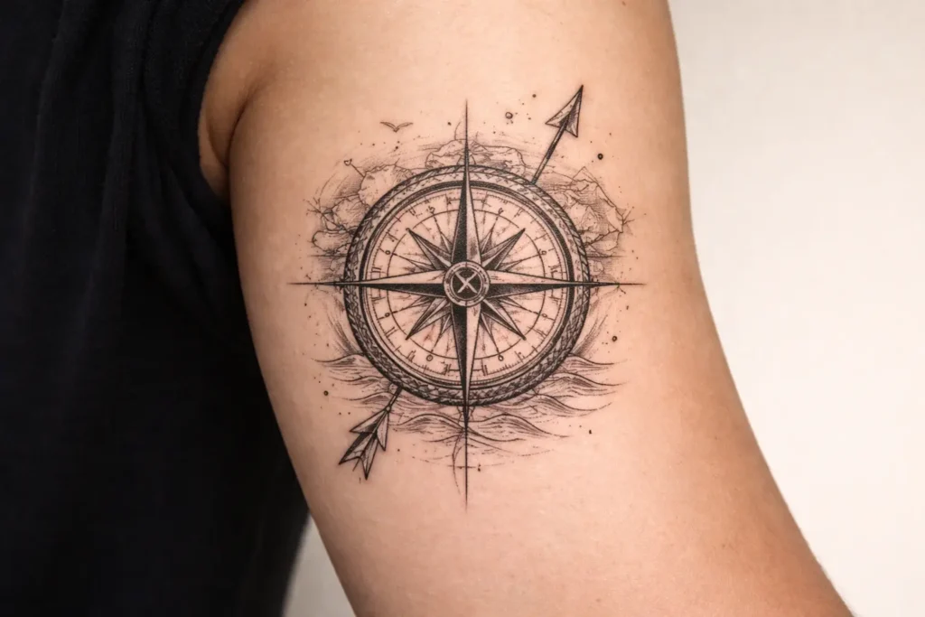 Compass Tattoo Design