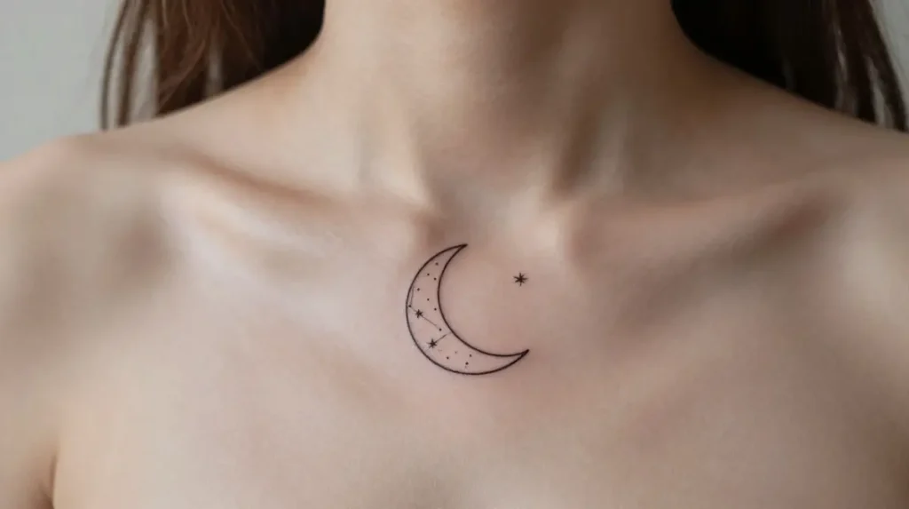 Crescent Moon Tattoos for Mystery and Intuition