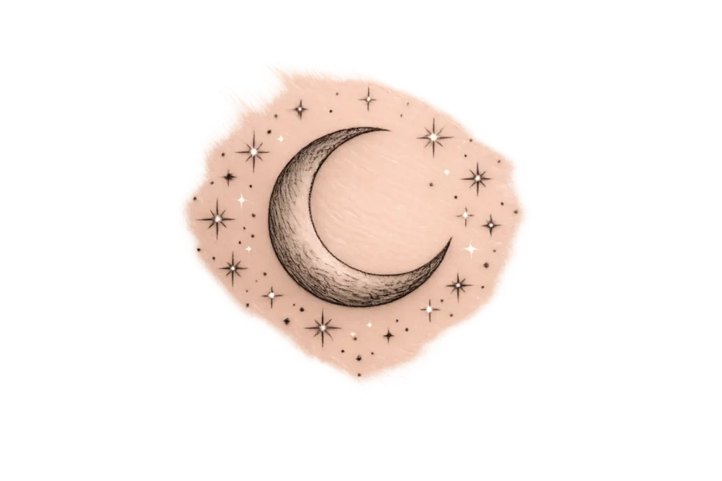 Crescent Moon with Stars