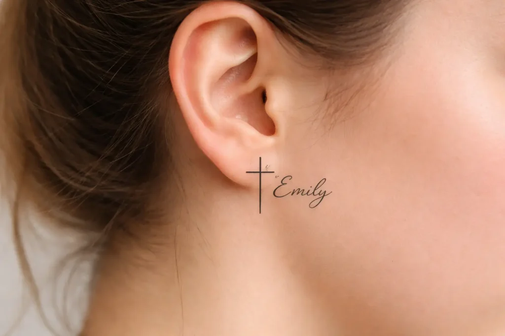 Cross with Name Tattoo