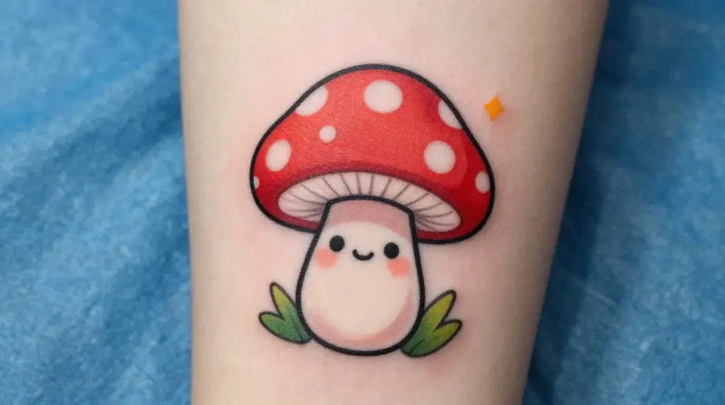 Cute Mushroom Tattoo